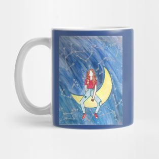 Ledge of the moon - water color metallics Mug